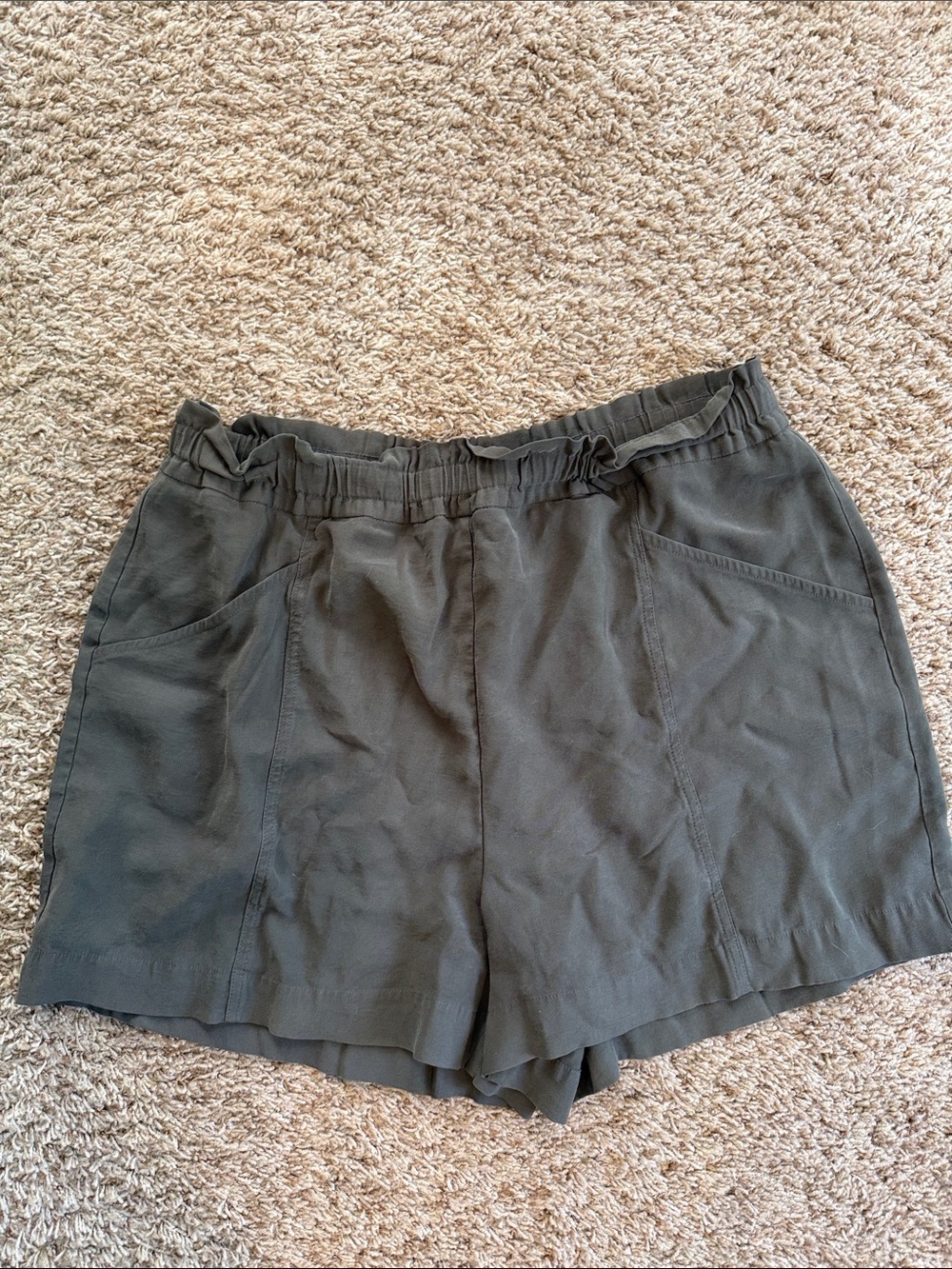 Simply Vera Vera Wang Olive High-Waist Drawstring Shorts